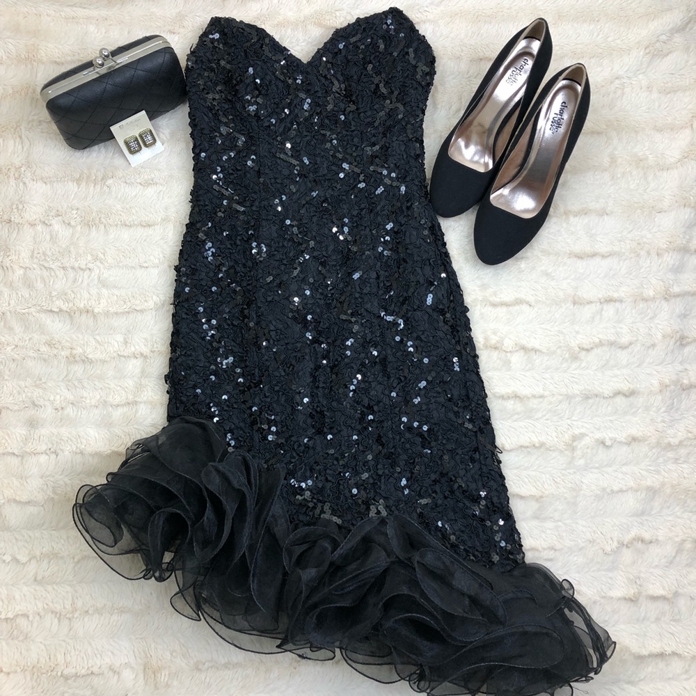 Dave & Johnny Women’s Black Sequin Dress Size 3-4